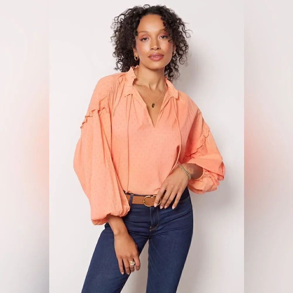 NWT CLEOBELLA Phoenix Blouse Coral